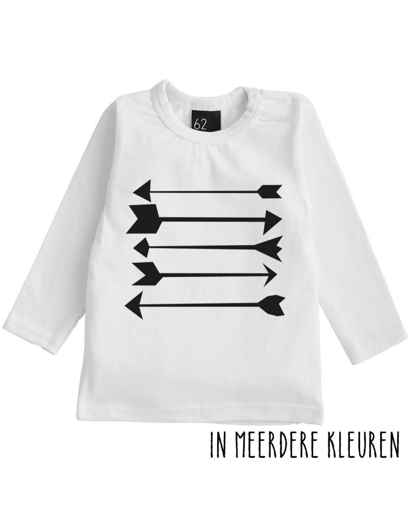 Arrow longsleeve wit/zwart