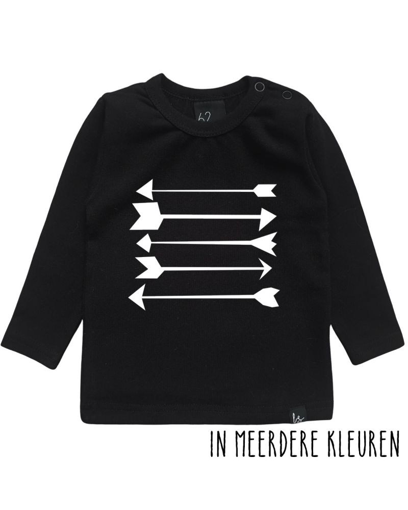 Arrow longsleeve zwart/wit