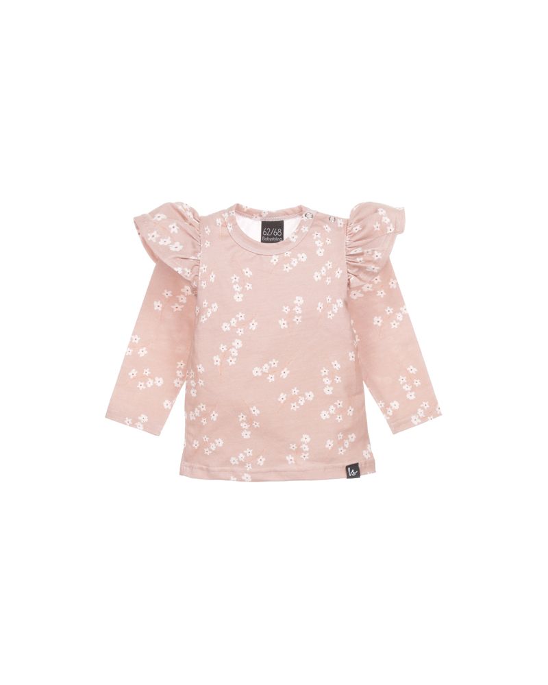 Ruffle longsleeve snowflowers (rose) 