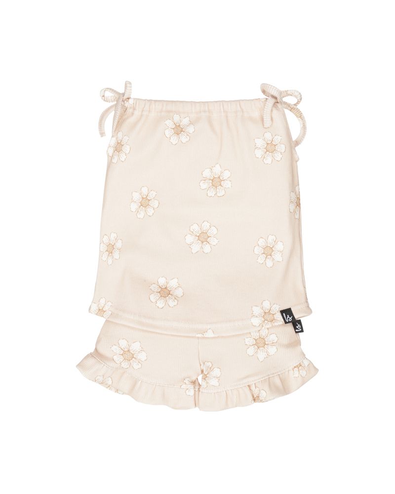 2 pieces set daisies coral