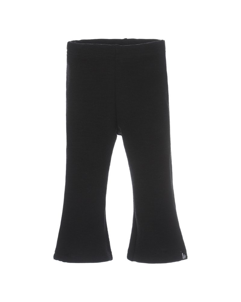 Flared pants rib zwart 