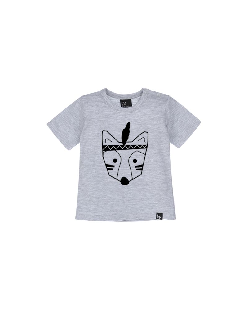 Fox t-shirt grijs/zwart