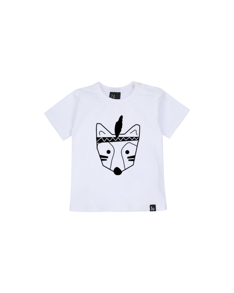 Fox t-shirt wit/zwart