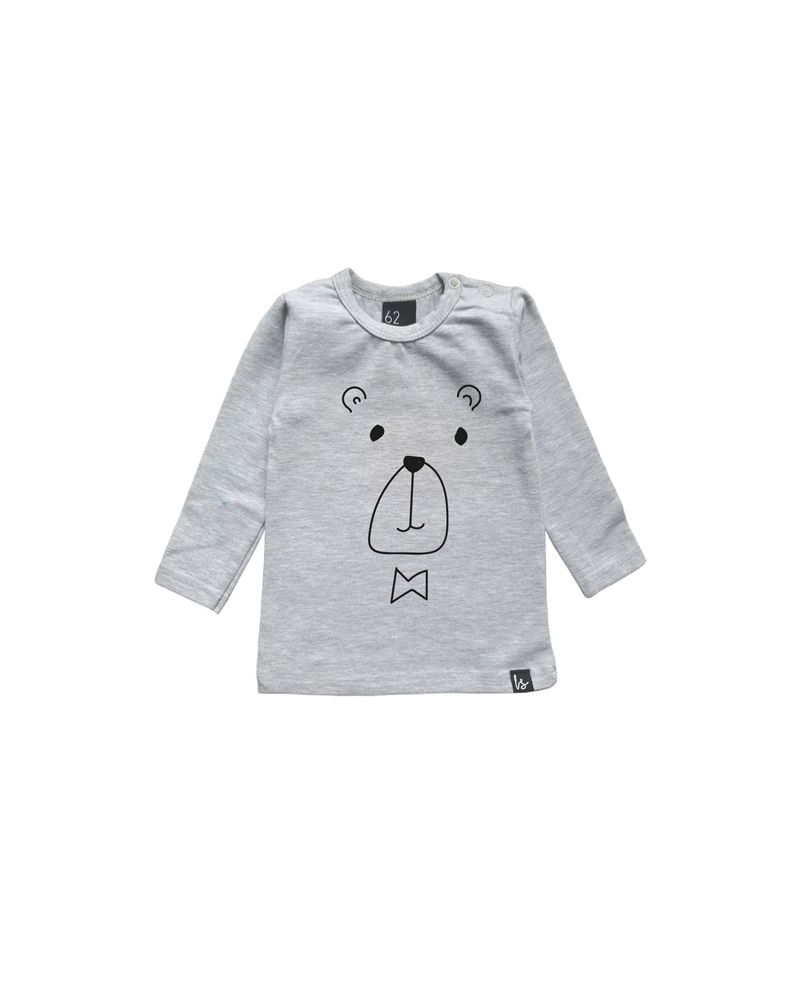 Beer longsleeve grijs/zwart