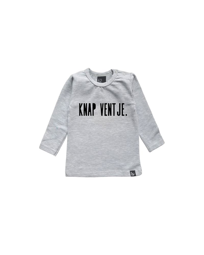 Knap ventje longsleeve shirt Grijs Zwart Babystyling