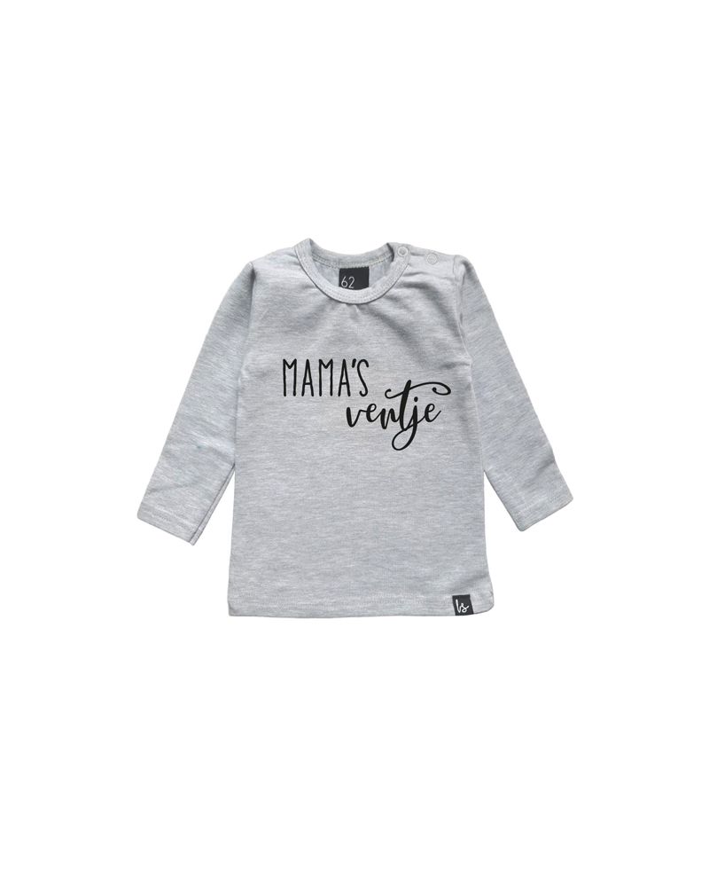 Mama's ventje longsleeve shirt Grijs/Zwart