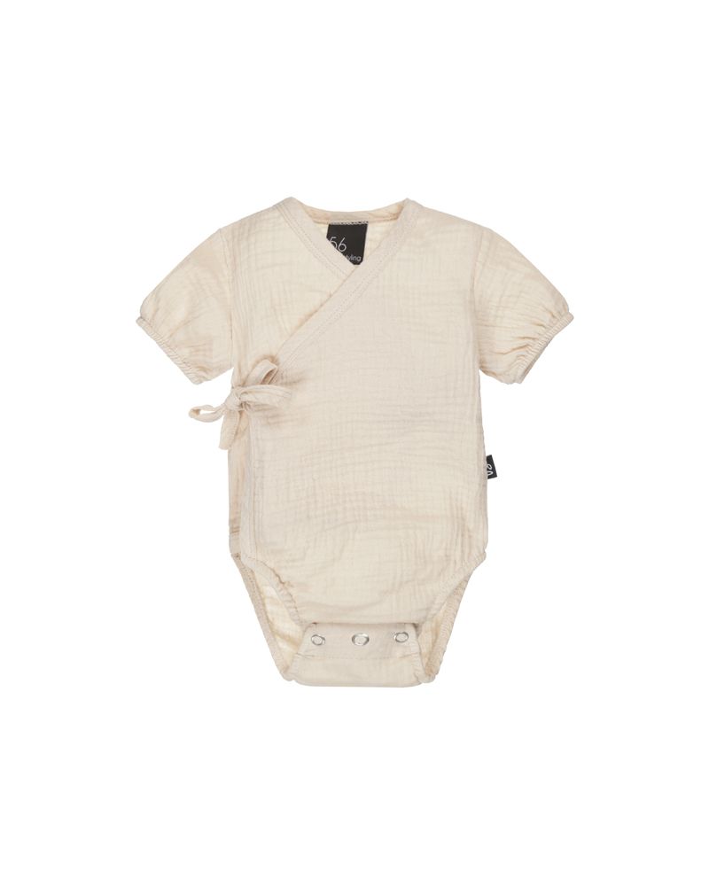 Muslin overslag romper korte mouw (nude)