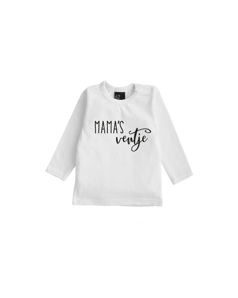 Mama's ventje longsleeve shirt Wit/Zwart