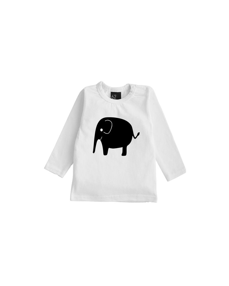 Olifant longsleeve shirt Wit/Zwart