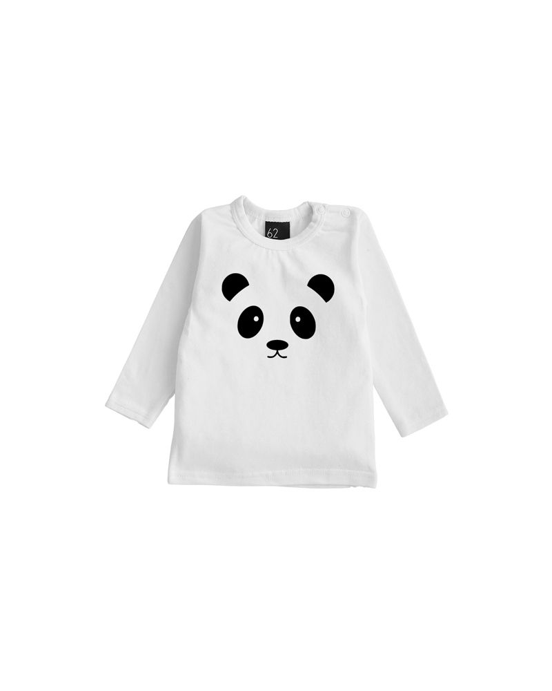 Panda longsleeve shirt Wit/Zwart