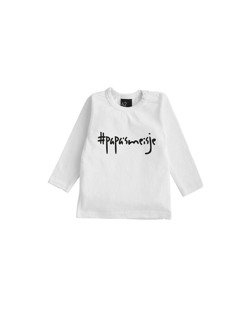 Papa's meisje longsleeve shirt Wit/Zwart