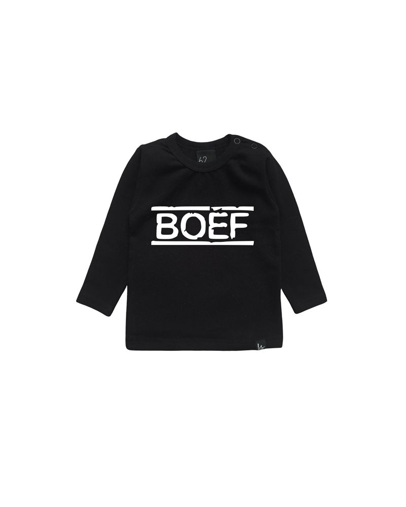 Boef longsleeve zwart/wit