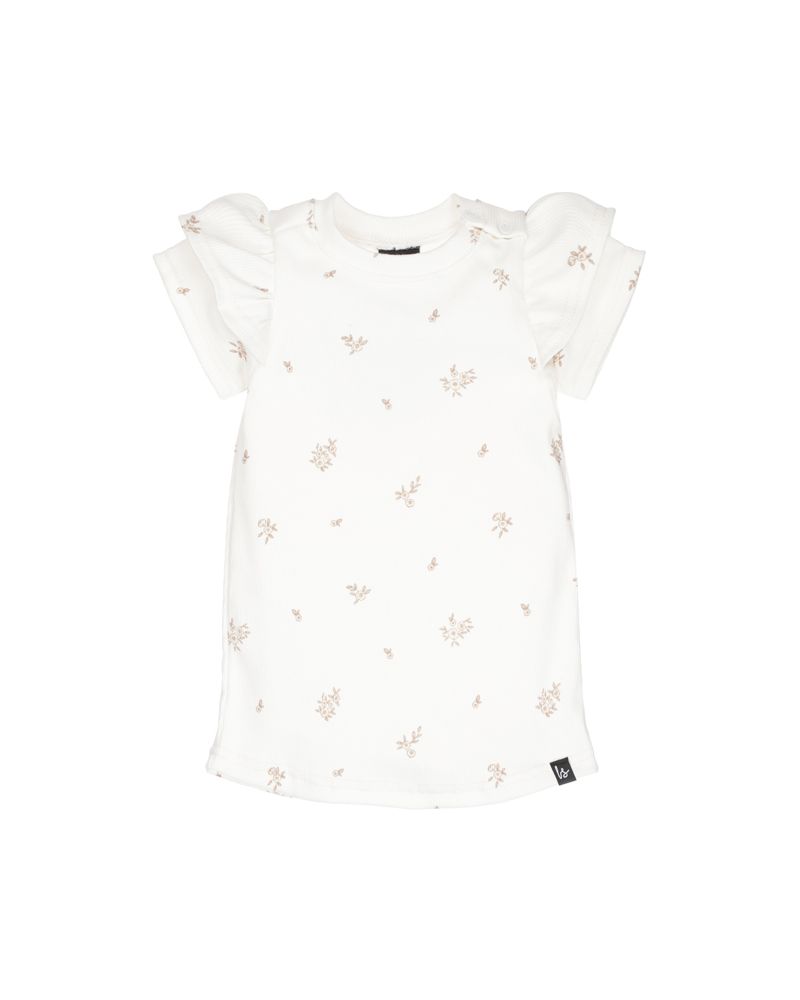 A-lijn jurkje flower sarah rib (off white)