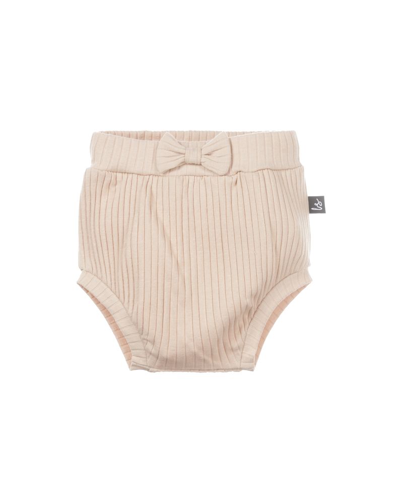 Bloomer met strikje groovy rib (sand)