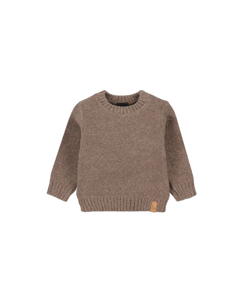 Boucle knitted sweater brown