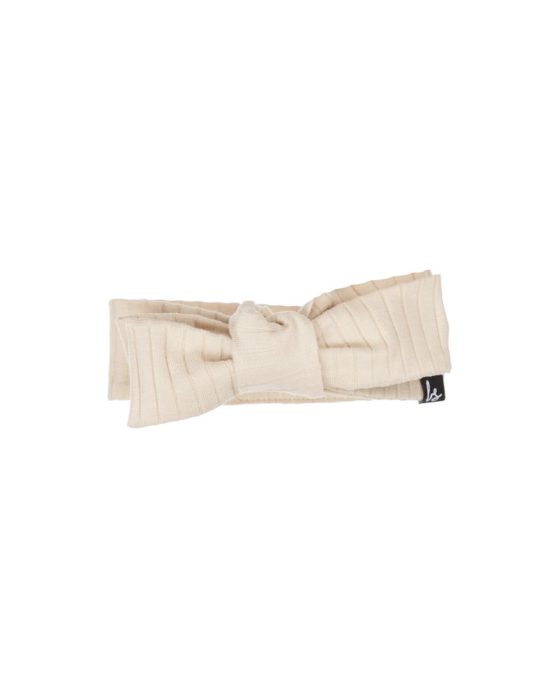 Bow haarbandje groovy rib light beige