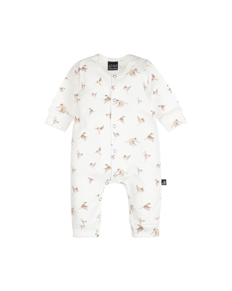 Boxpakje rib jersey birds off-white