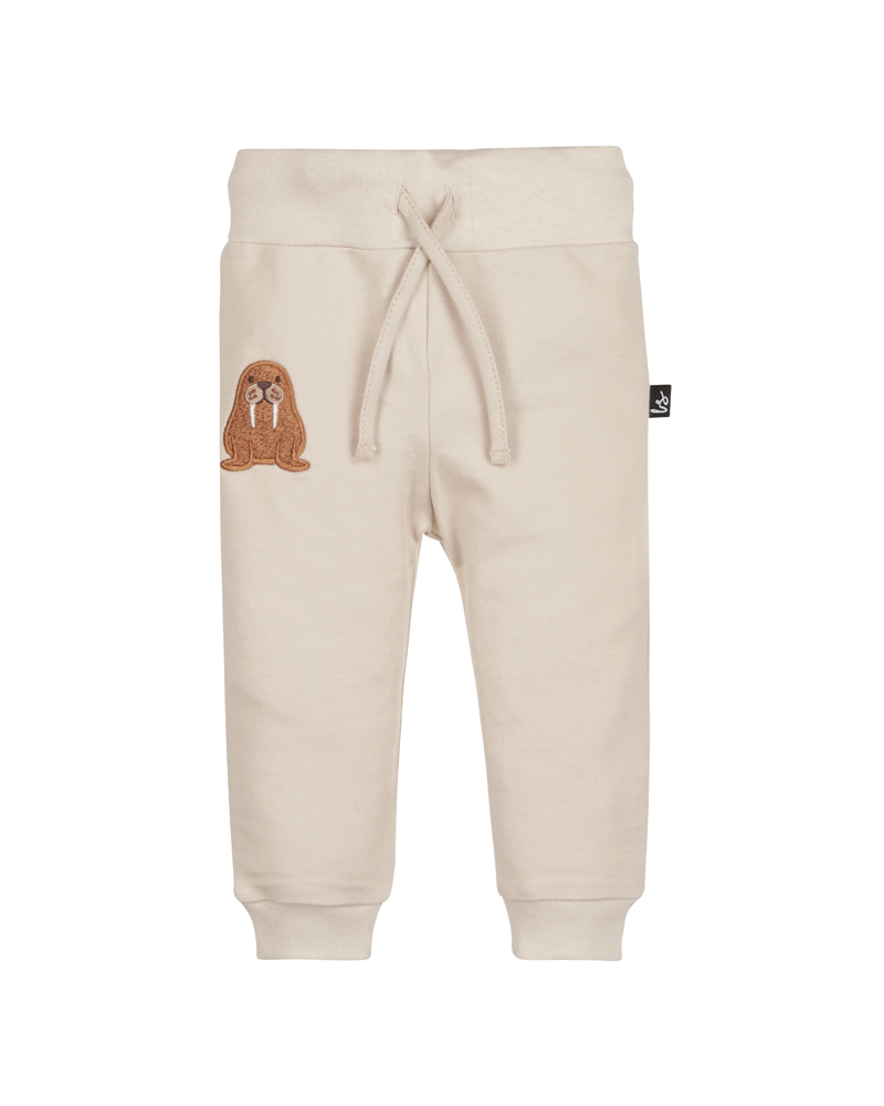 Jogger pants walrus geborduurd (sand)