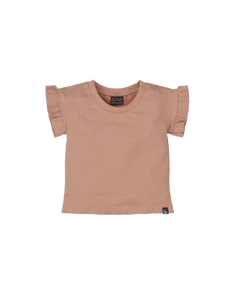 Butterfly ruffle t-shirt clay pink