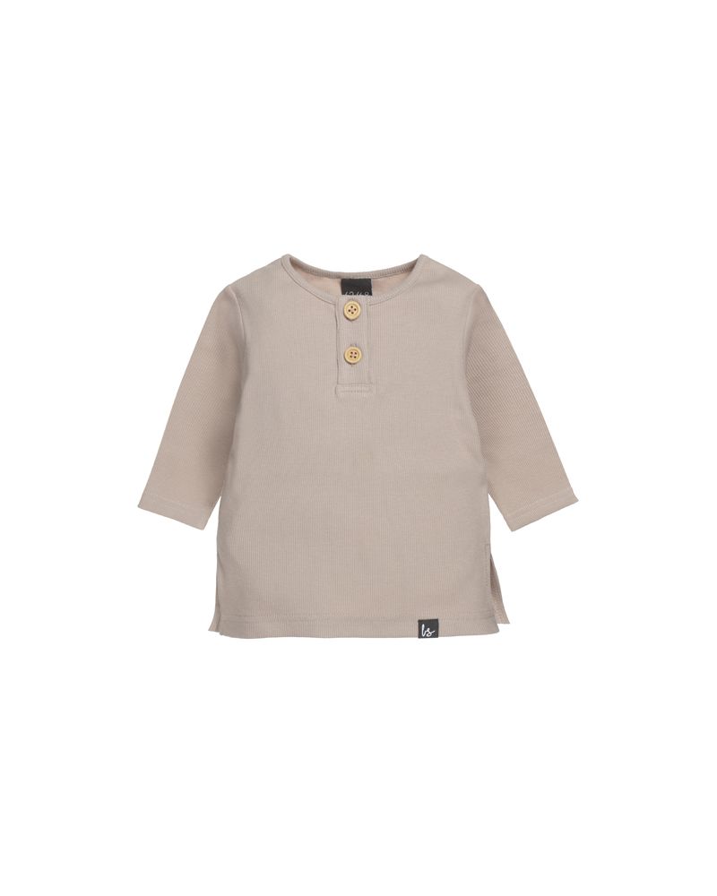 Button longsleeve rib (sand) 