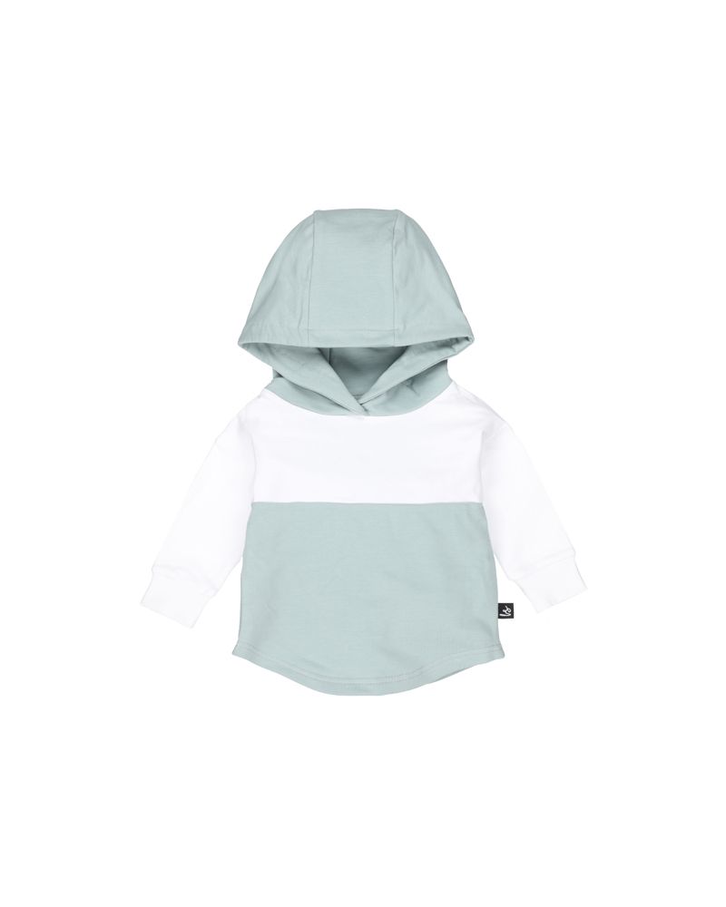 Capuchon sweater colorblock (dusty green)