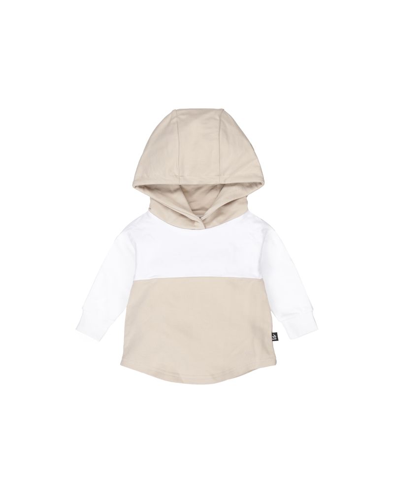 Capuchon sweater colorblock (light beige)