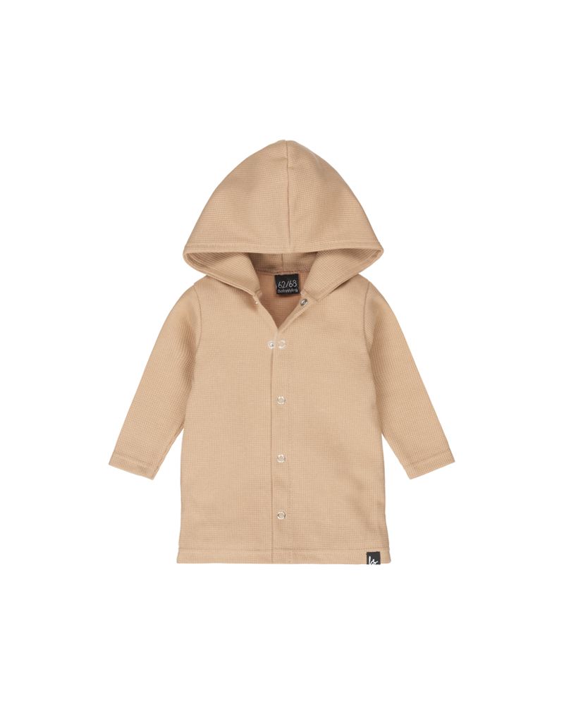 Capuchon vest wafel (dusty brown)