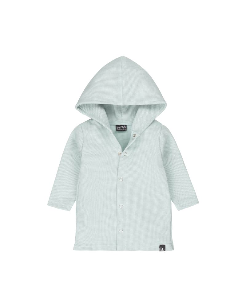 Capuchon vest wafel (soft blue)