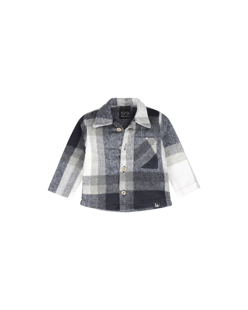 Checked jacket marine (rounded back)