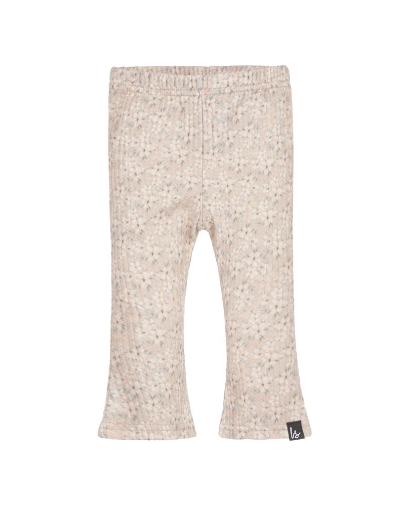Flared pants wafel aquarell flowers creme