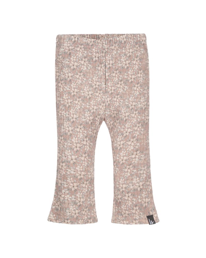 Flared pants wafel aquarell flowers clay