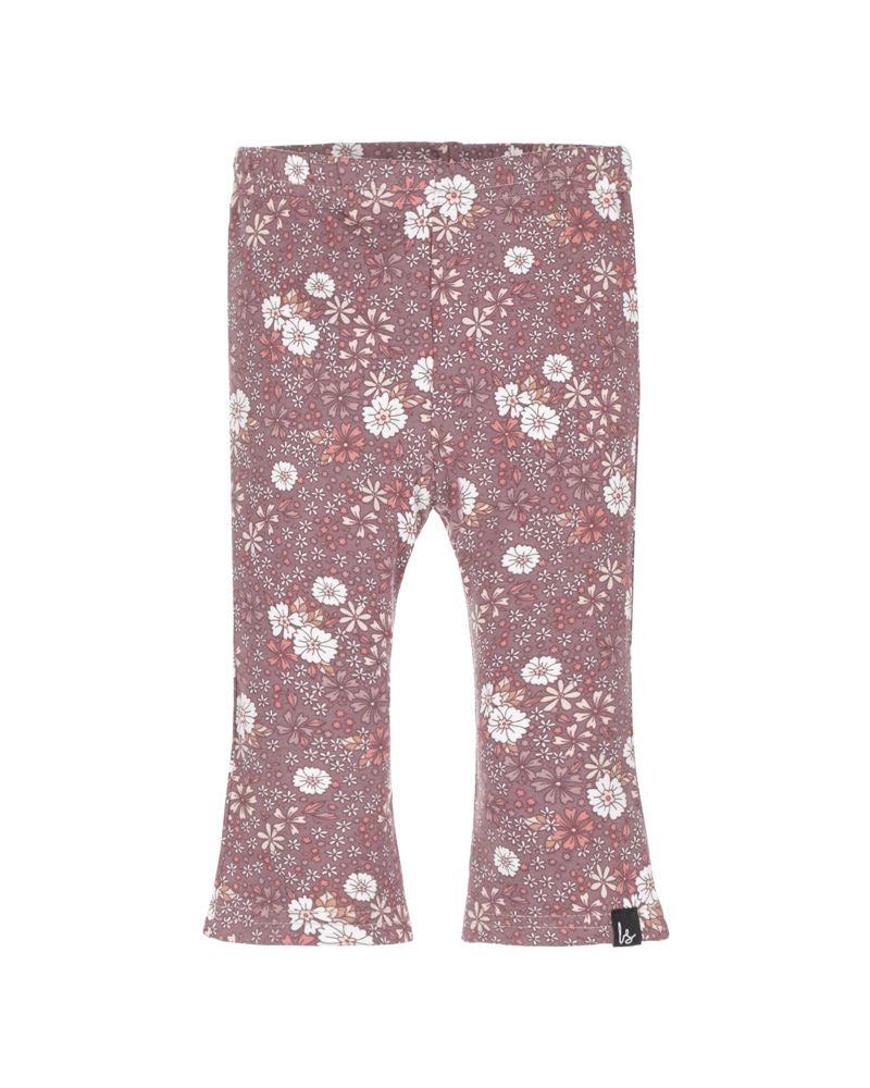 Flared pants magenta flowers