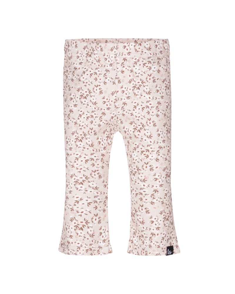 Flared pants small roses rib