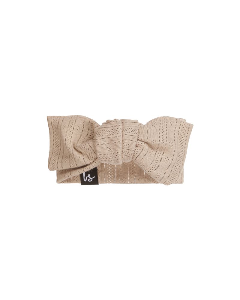Haarbandje pointelle (strepen) beige