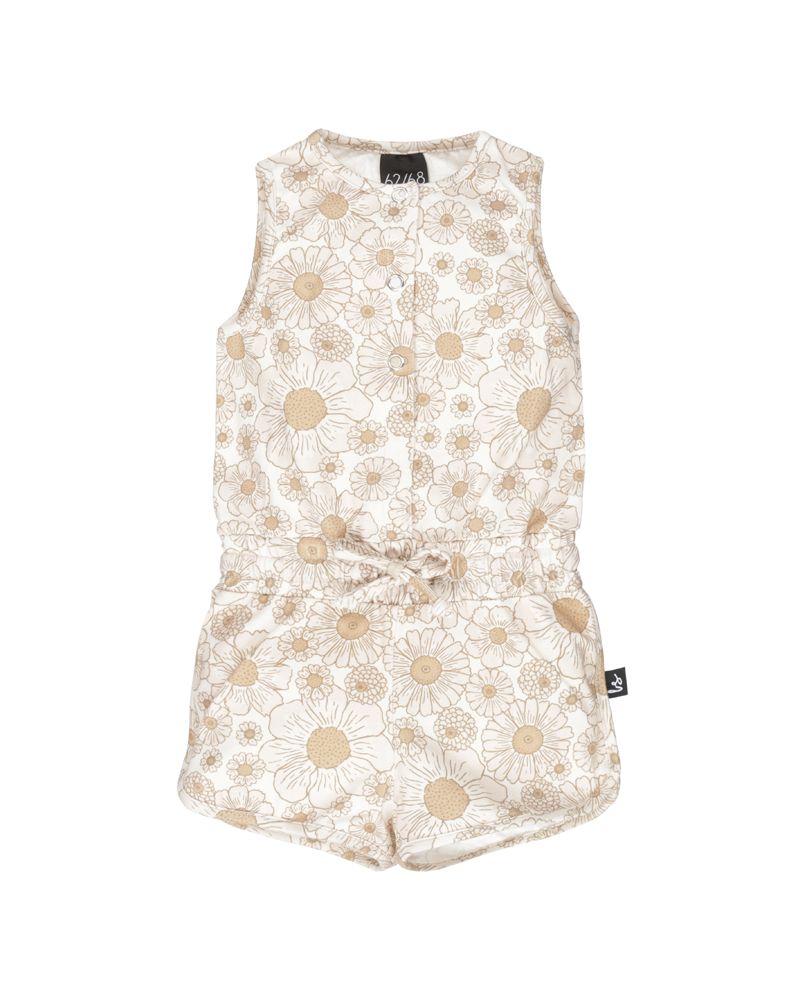 Jumpsuit beach flowers cream
