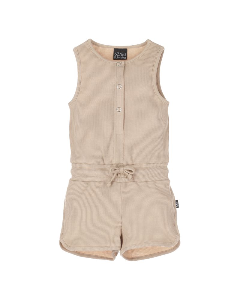 Jumpsuit rib beige