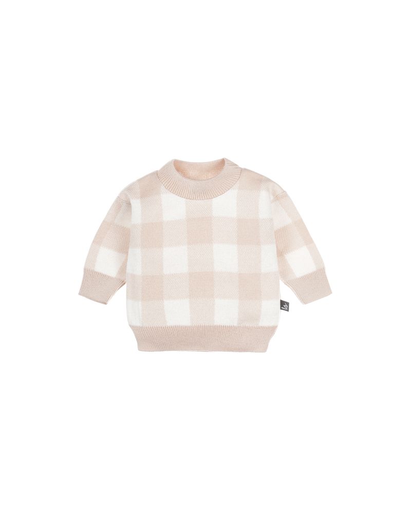 Knitted sweater blocked (beige)