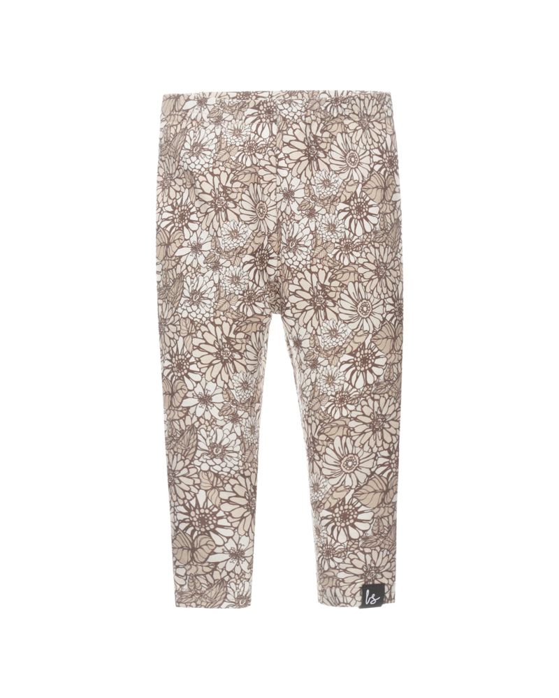 Legging retro flowers beige