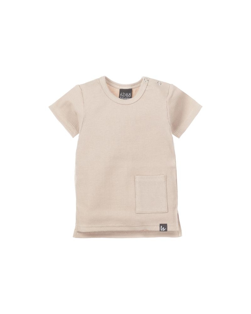 Long back t-shirt rib (beige)