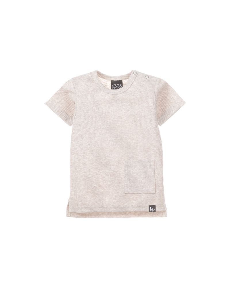 Long back t-shirt rib (gemeleerd sand)