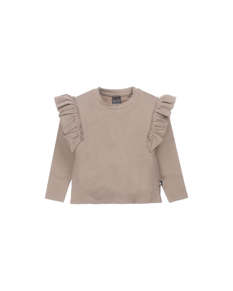 Loose fit ruffle longsleeve (light oak)