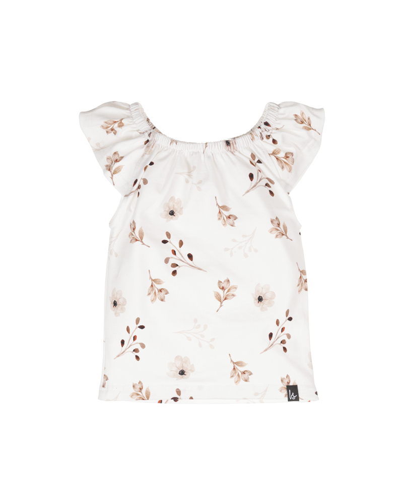 Loose fit ruffle top soft branches