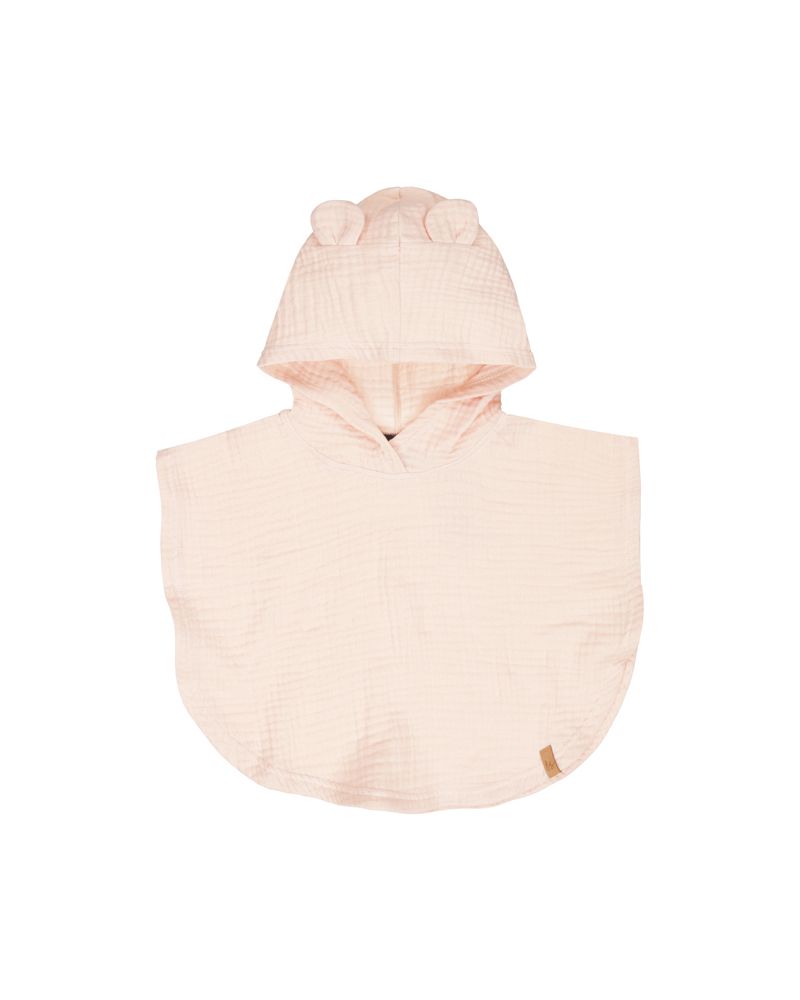 Muslin badcape with ears nude rose