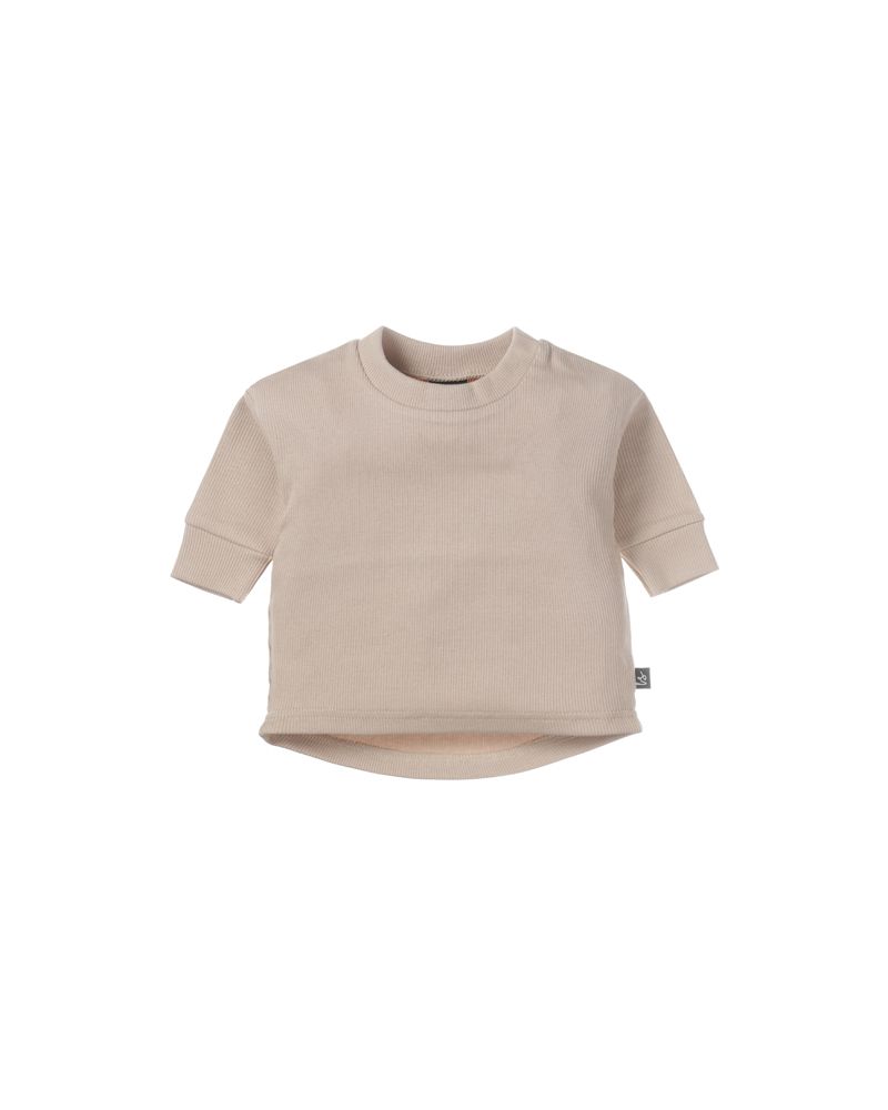 Oversized longsleeve rib sand