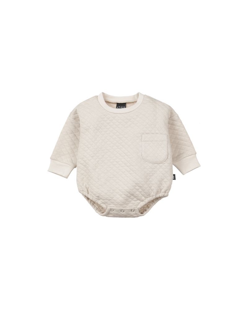 Oversized onesie ruitje sand