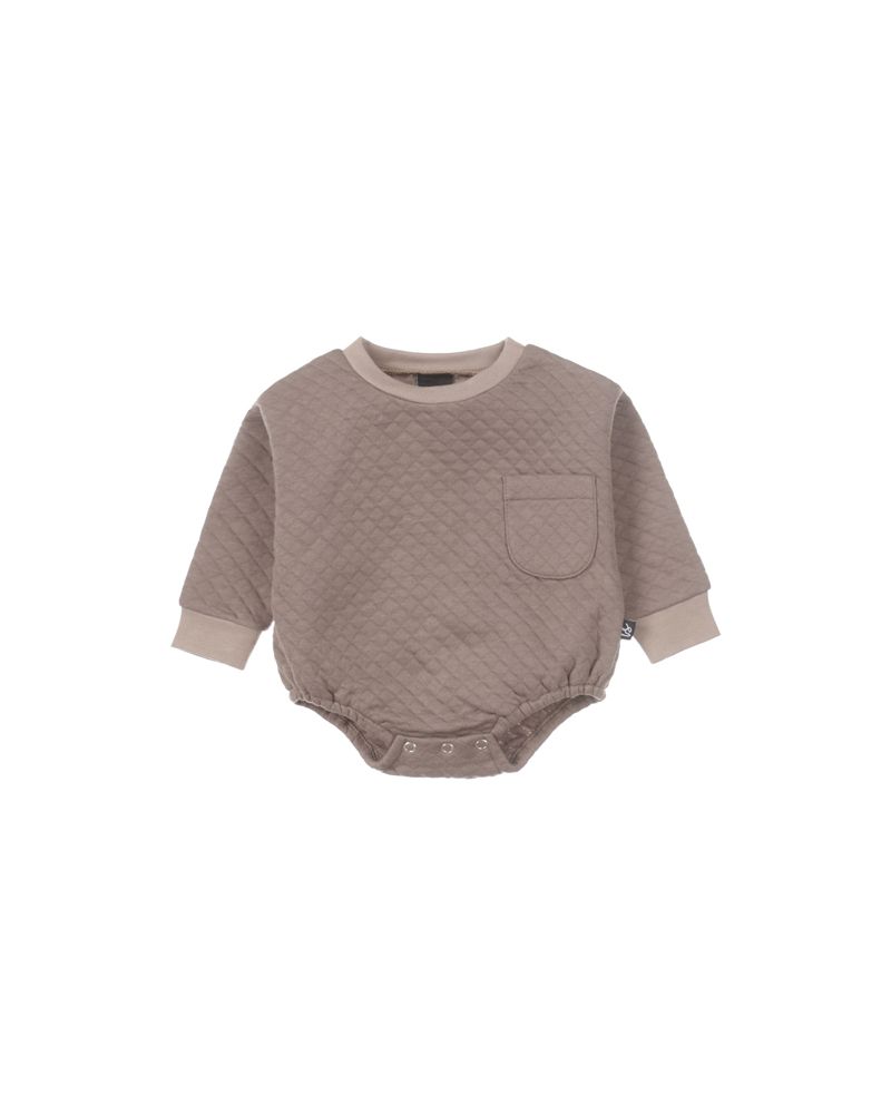 Oversized onesie ruitje walnut