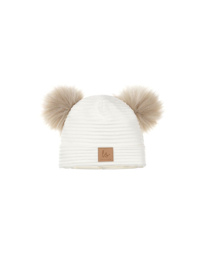 Pompom bear mutsje (ecru)