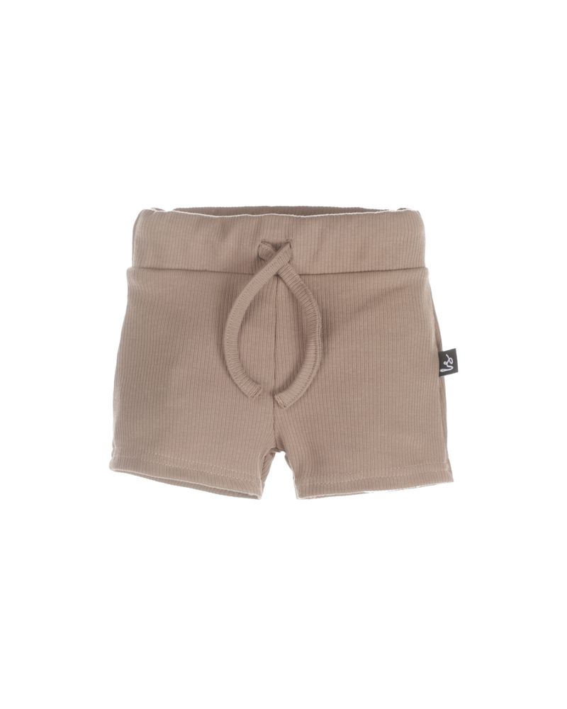 Rib jersey short brown