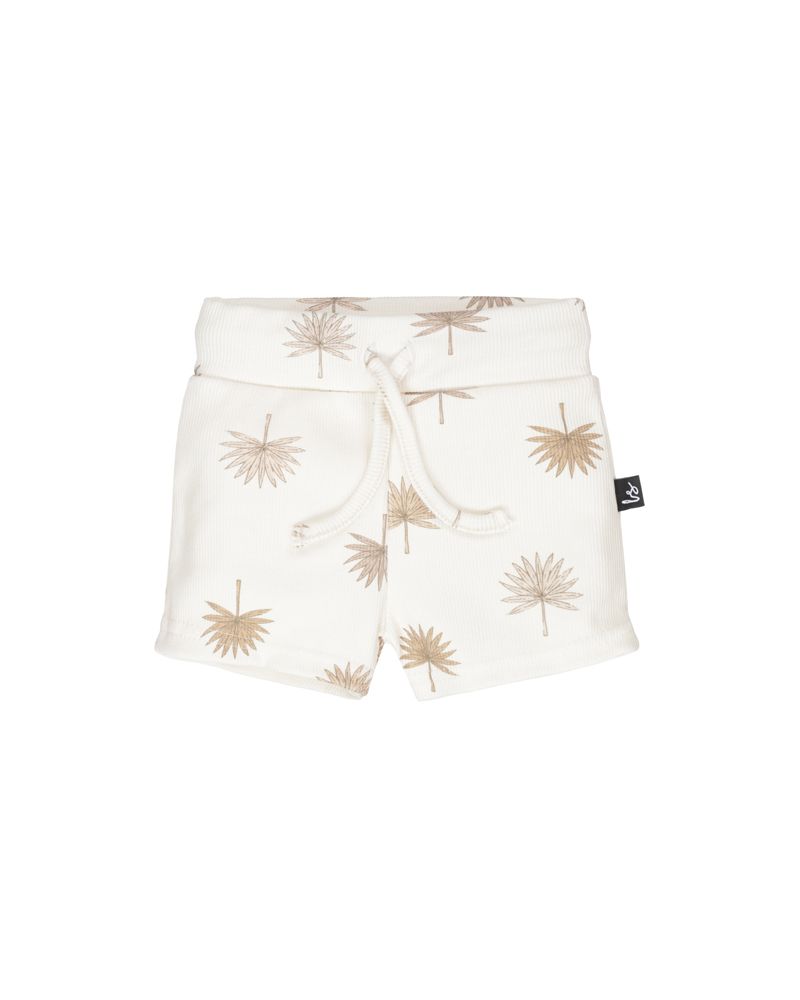 Rib jersey short palm leaves