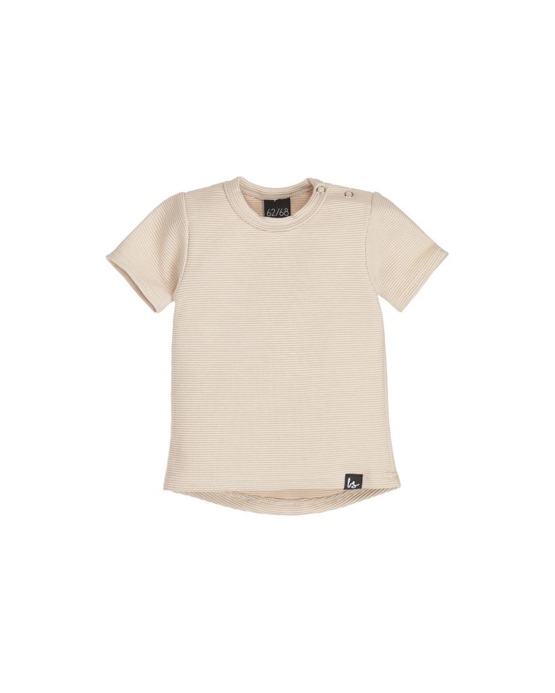 Rib t-shirt (rounded back) (sand)
